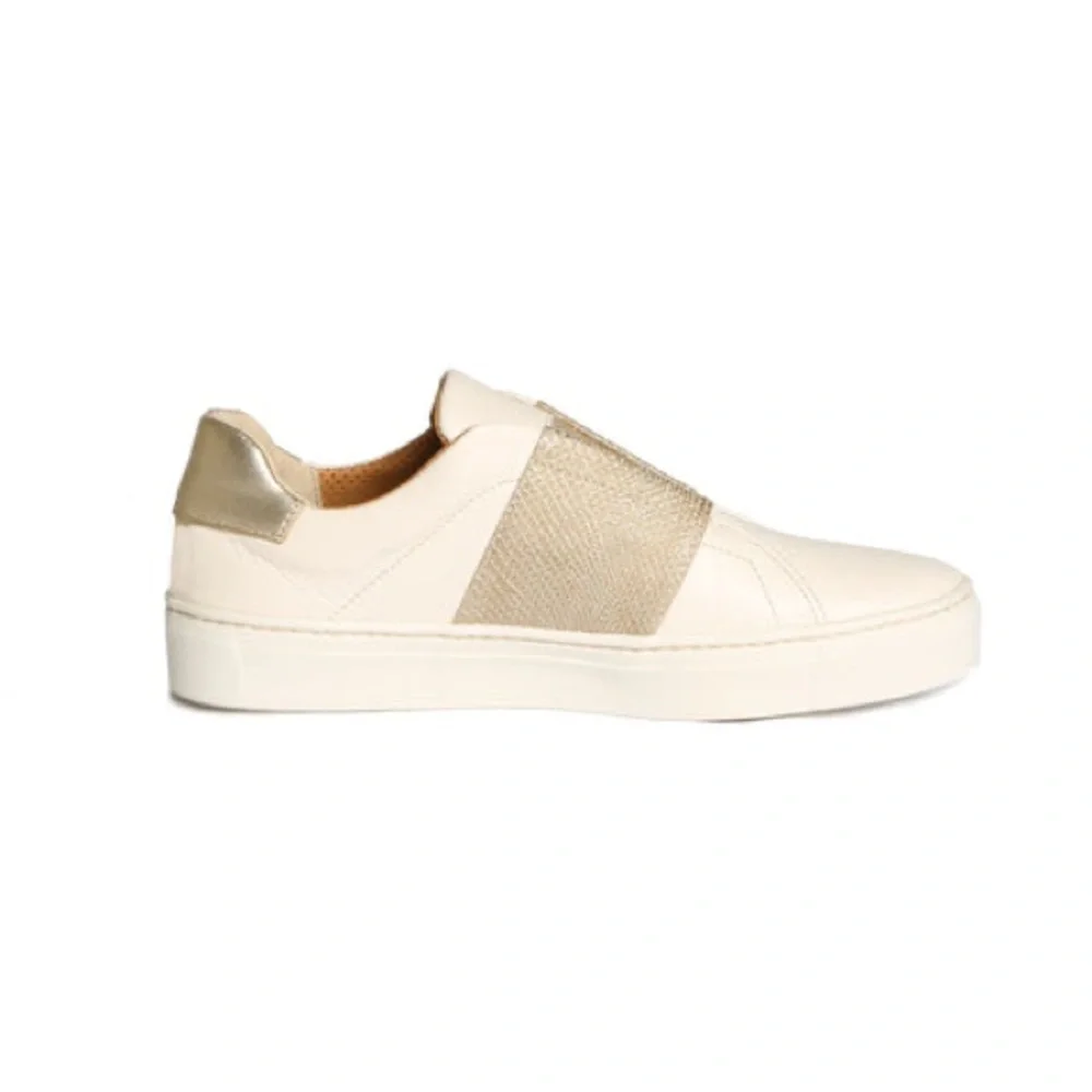 NEW The Flexx Commuter Sneaker in Ivory Cristallo & Gold Milos